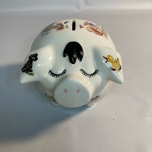 Vintage piggy bank animal print